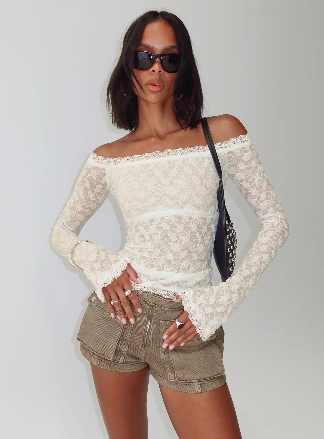Mochapella Off The Shoulder Top White