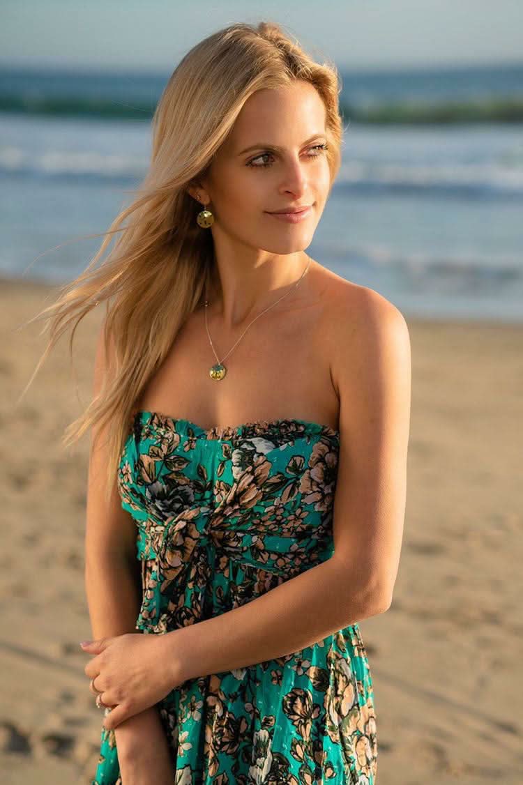Saint Tropez Jade Green Floral Print Strapless Dress