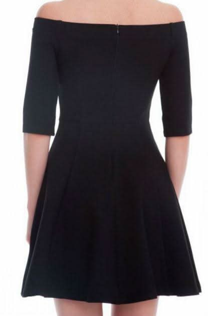 Be Bold Black Off The Shoulder Skater Dress