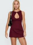 Etiquette Romper Burgundy