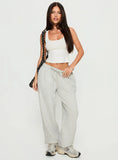 Caspa Dream Fleece Oversized Ankle Cuff Jogger Grey Marle