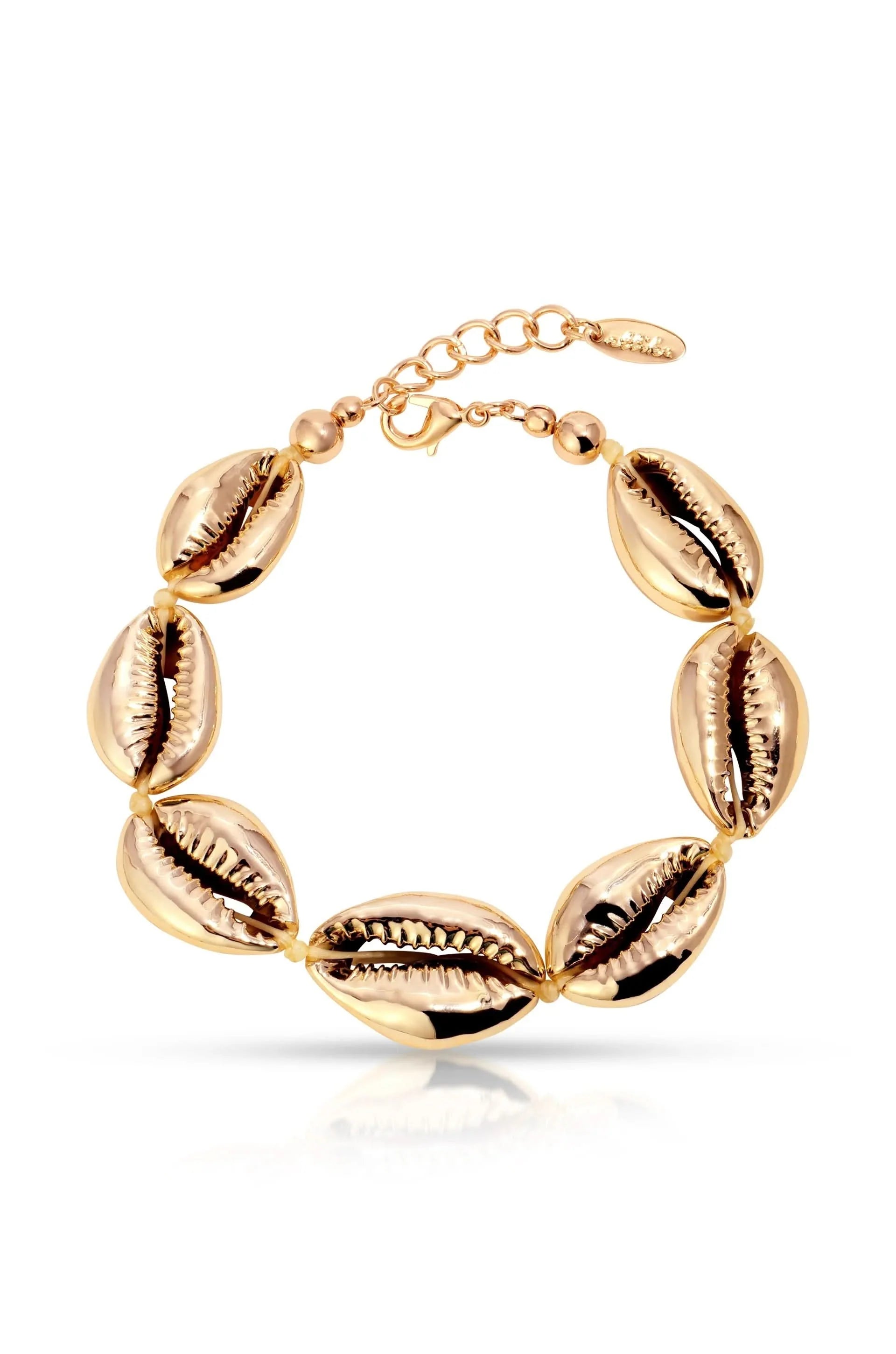 Ettika Seven Seas 18k Gold Plated Shell Bracelet