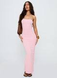 Savins Strapless Maxi Dress Pink Stripe