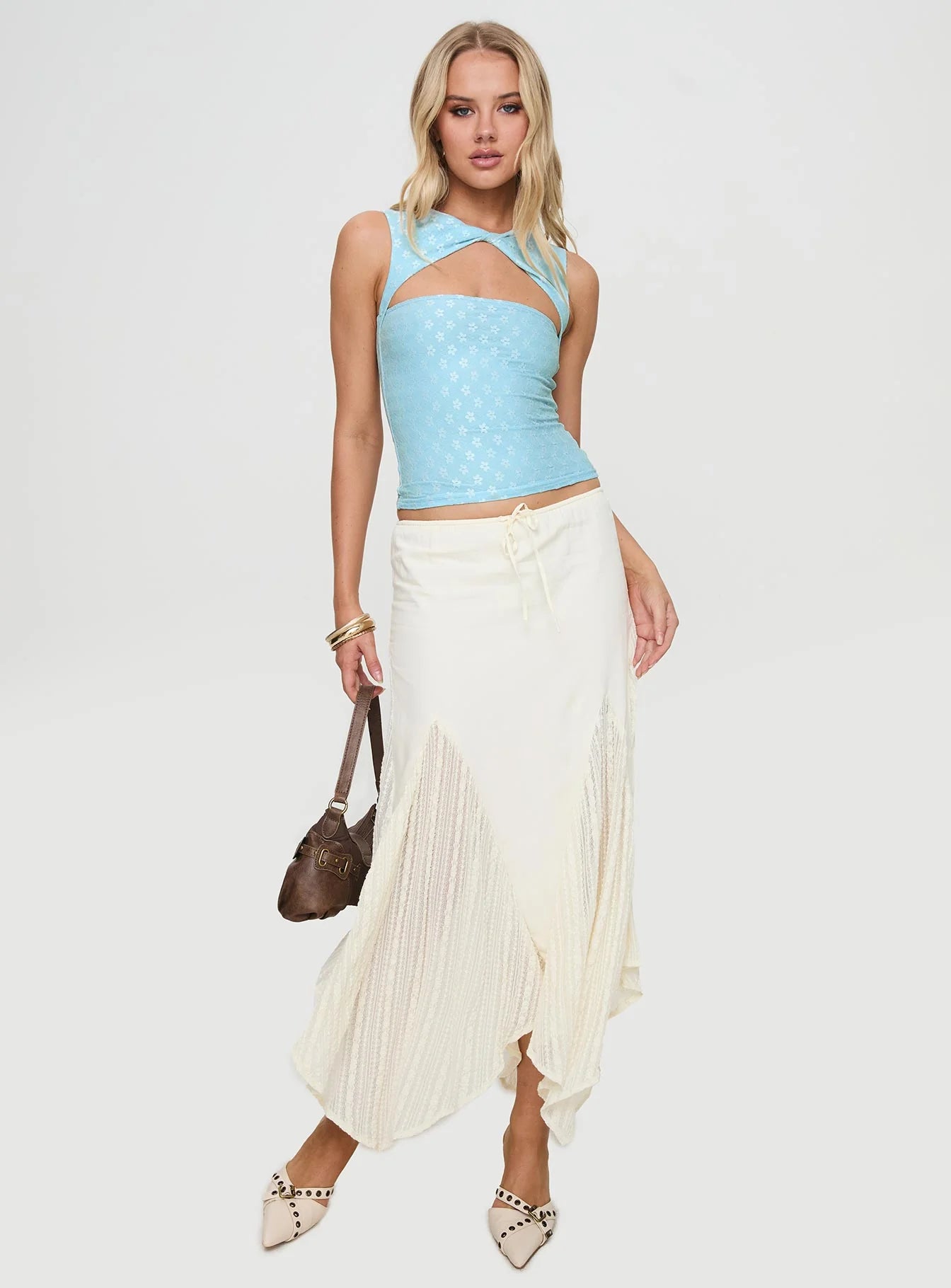 Martiney Twisted Tank Top Blue