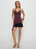 Ardelia Open Back Beaded Top Plum