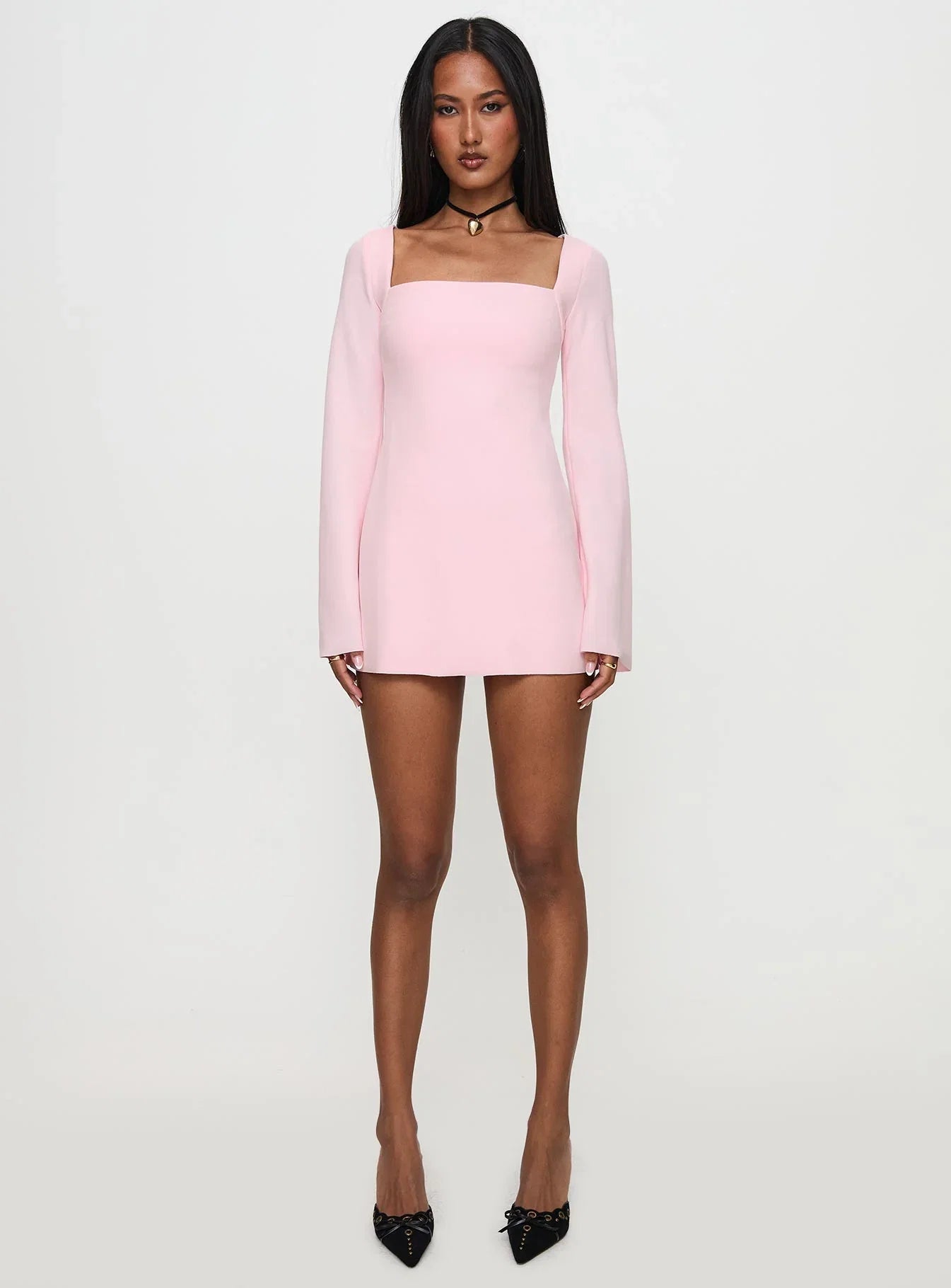Bombshell Long Sleeve Mini Dress Pink