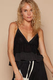 Luv Black V Neck Tank Top