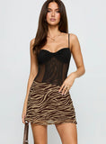 Feed The Soul Mini Skirt Brown Zebra