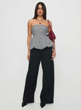 Selenea Bubble Hem Top Black White