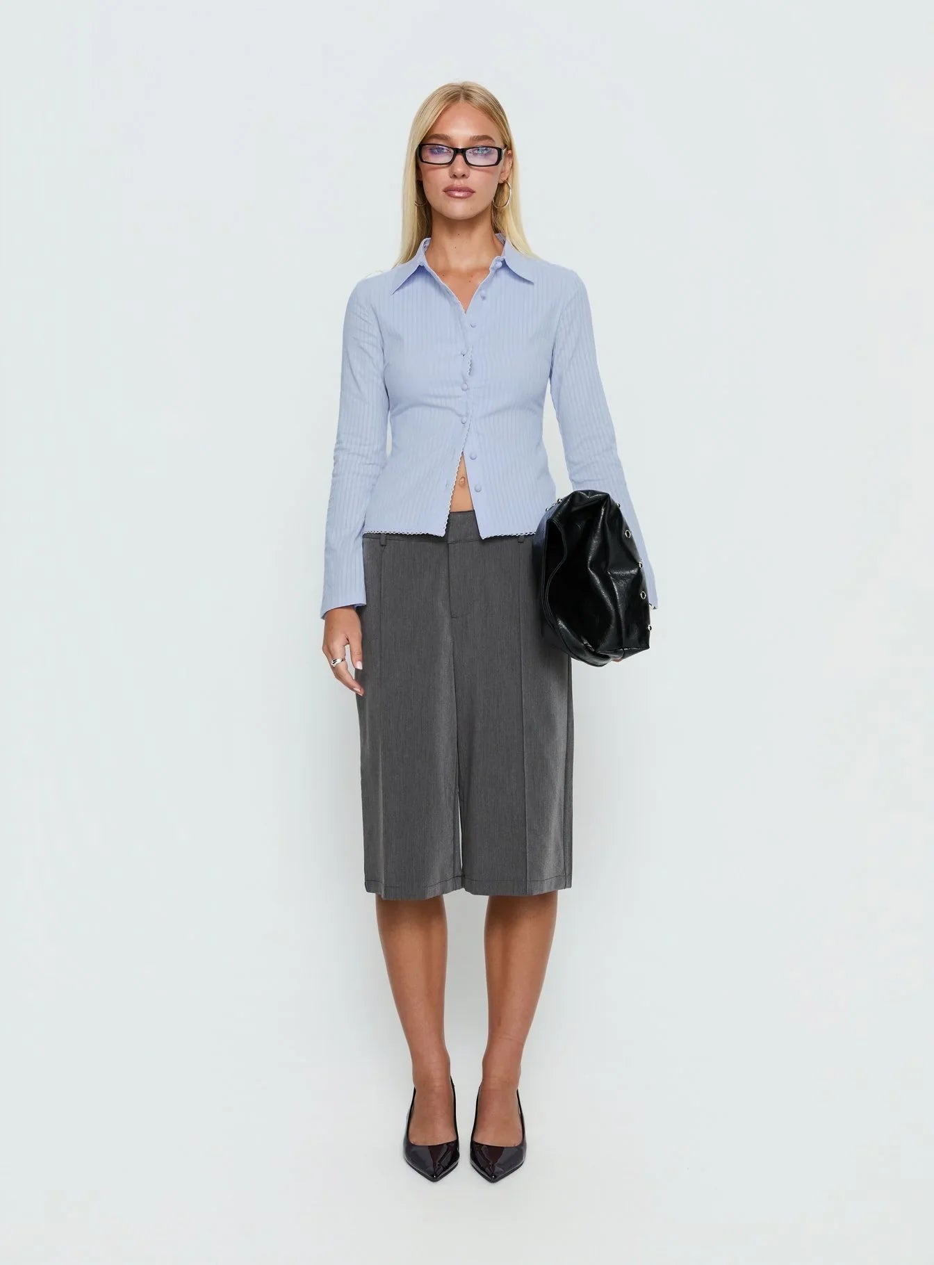 Emersonne Button Up Top Blue