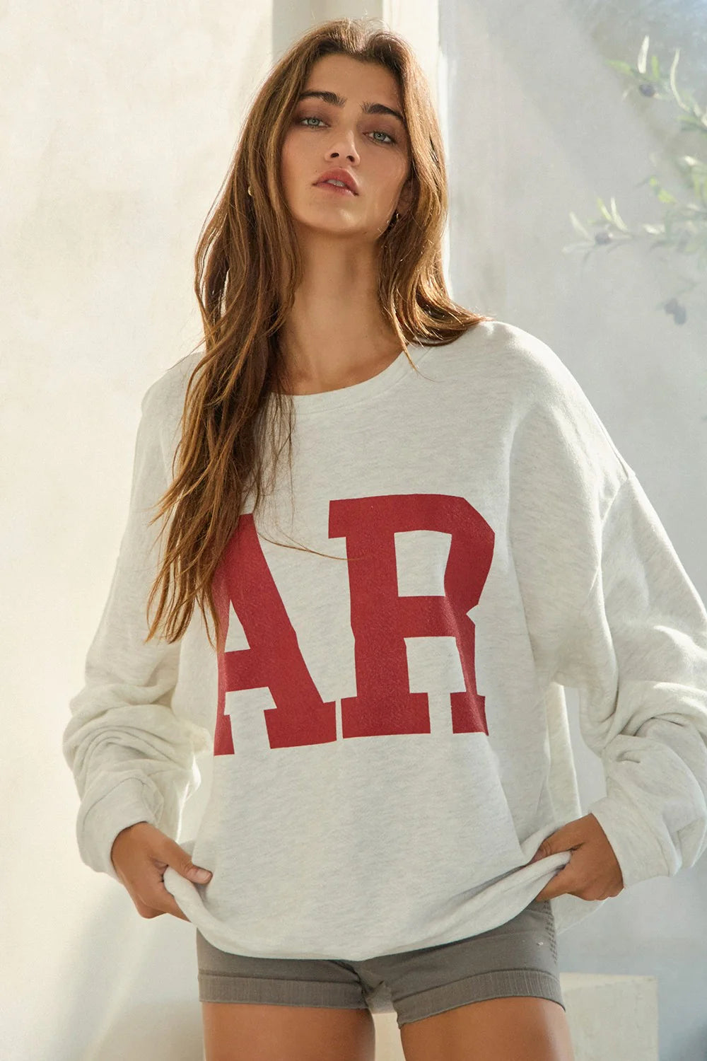 Arkansas Grey Crew Neck Sweatshirt