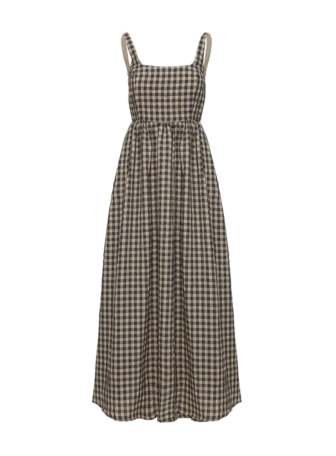 Cartmel Check Maxi Dress Black Cream Tall