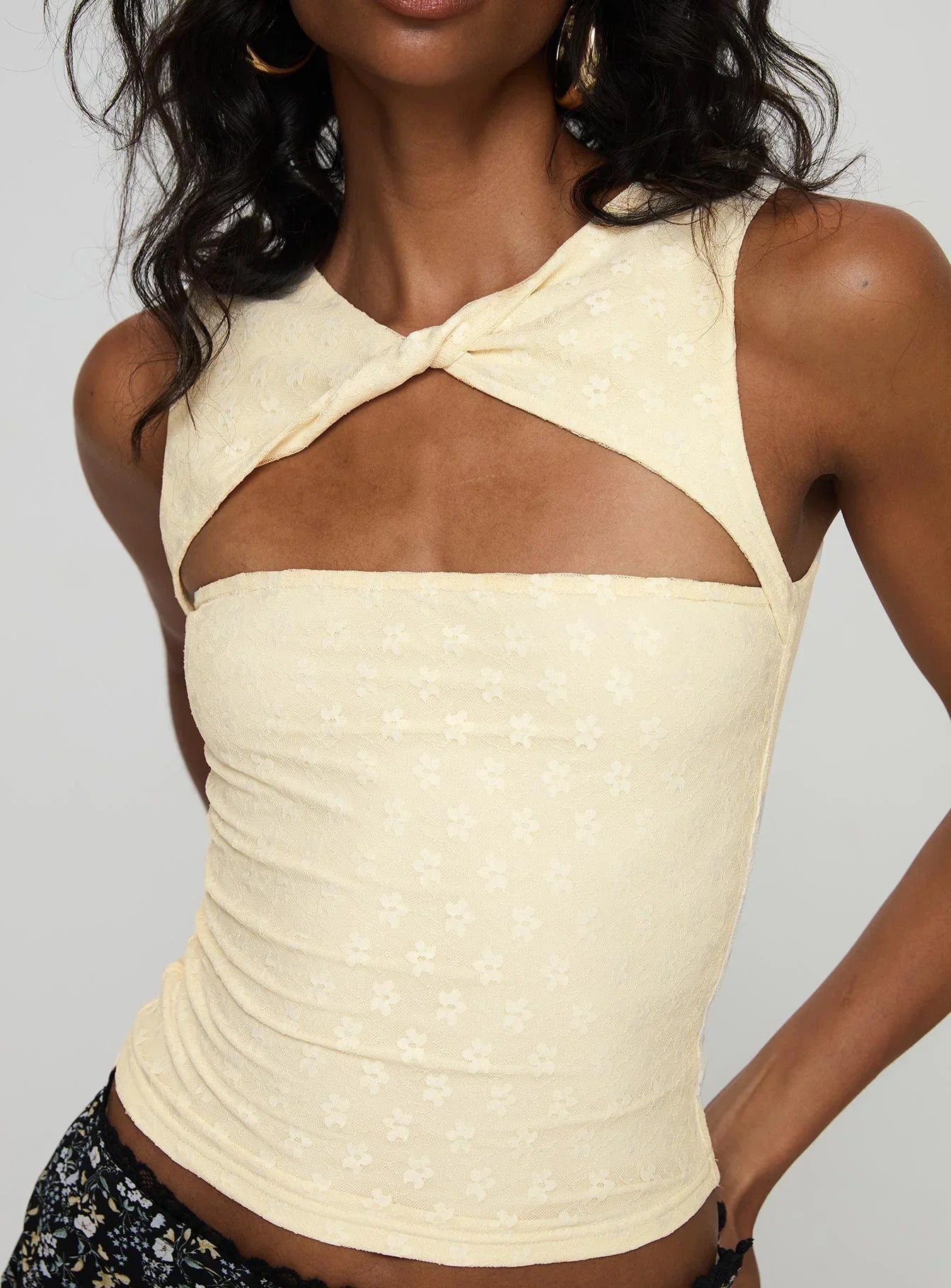 Martiney Twisted Tank Top Yellow