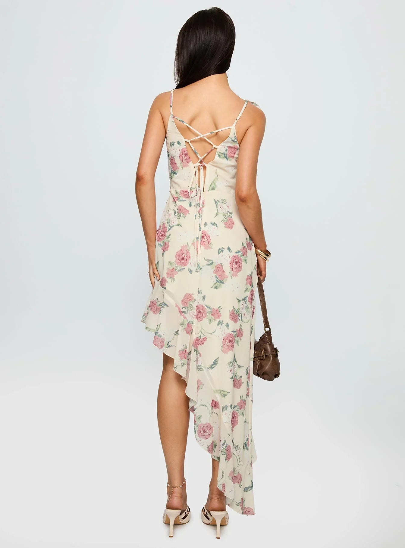 Chrysalis Asymmetrical Midi Dress Multi Floral