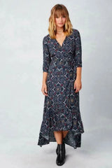 By Your Side Navy Print Maxi Dress