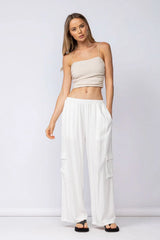 Newport White Linen Blend Pants