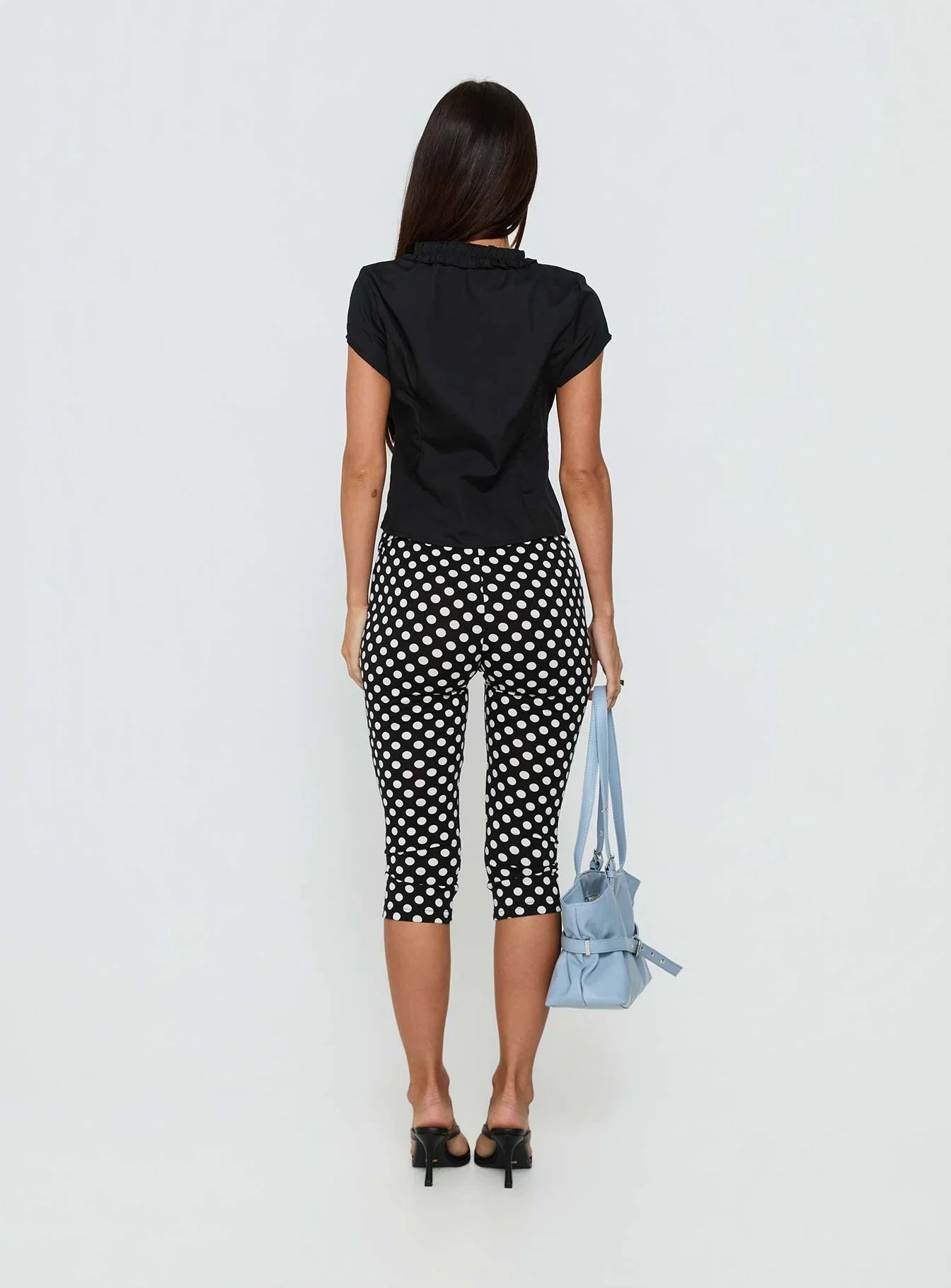 Perennial Frill Plunge Neck Top Black
