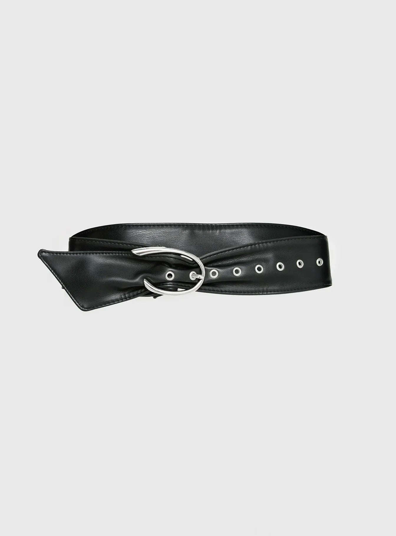 Sirena Faux Leather Belt Black Silver
