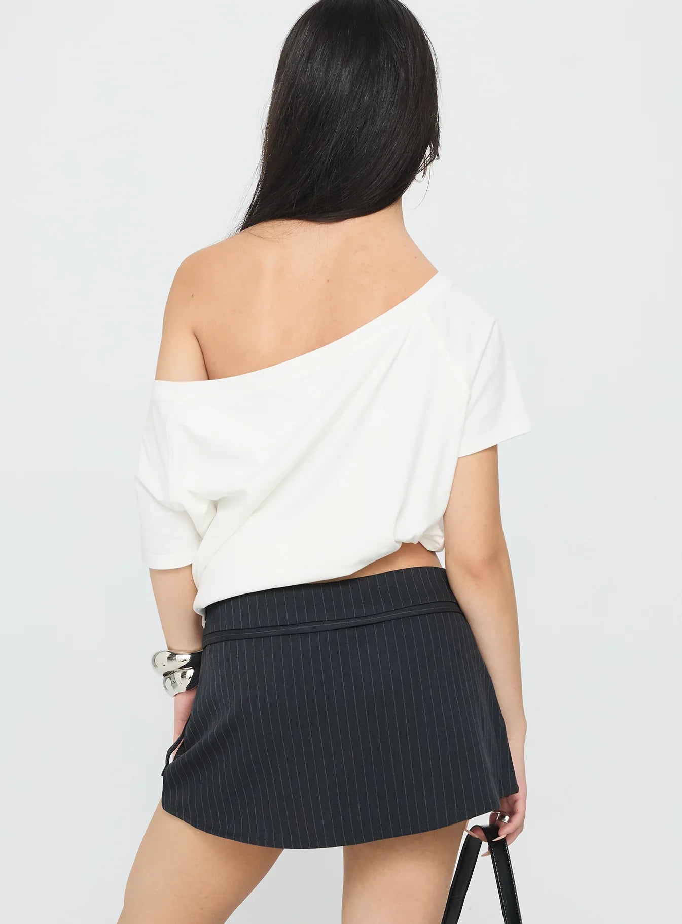 No Angel Wrap Skort Grey Pinstripe