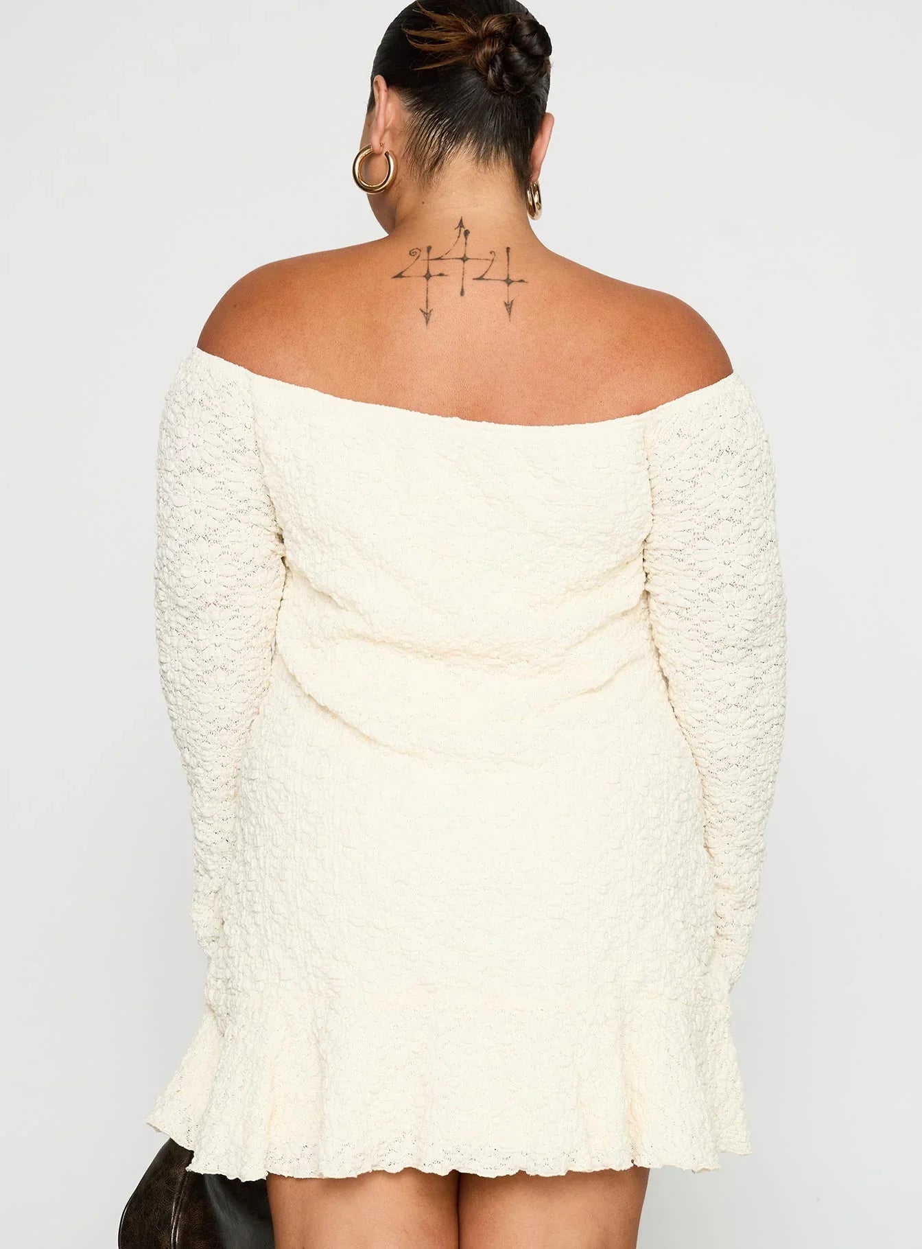Vancesca Off Shoulder Long Sleeve Mini Dress Curve