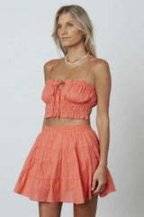 Evelyn Peach Two Piece Mini Dress