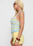 Emblematic Halter Top Blue Yellow