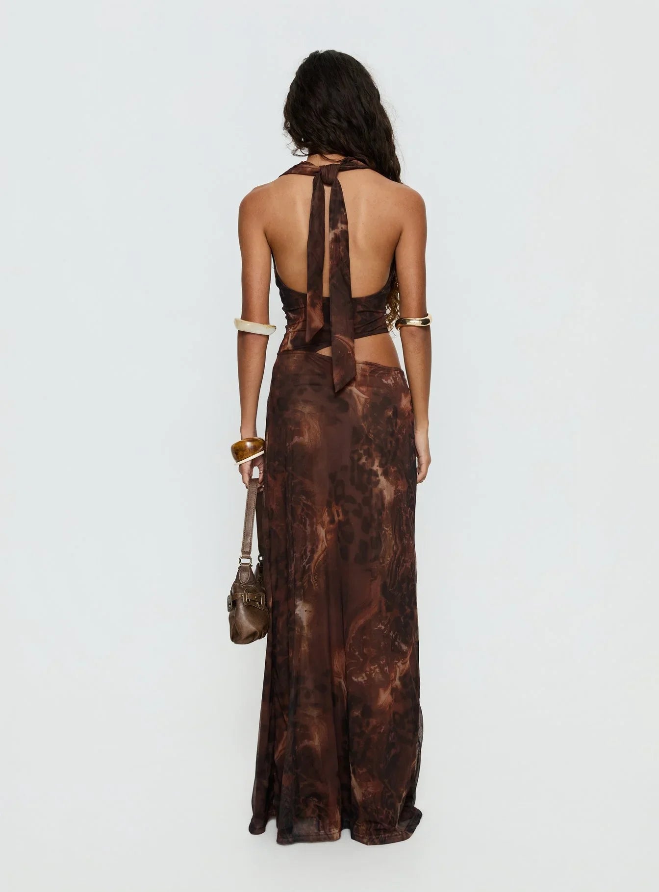 Livara Cowl Cut Out Maxi Dress Multi