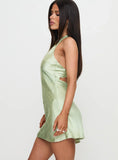 Mysteria Halter Mini Dress Green