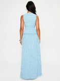 Songbird Shirred Maxi Dress Blue