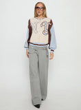 Brandyce Graphic Knit Jacket Blue / Chocolate