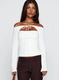 Nevah Long Sleeve Top White
