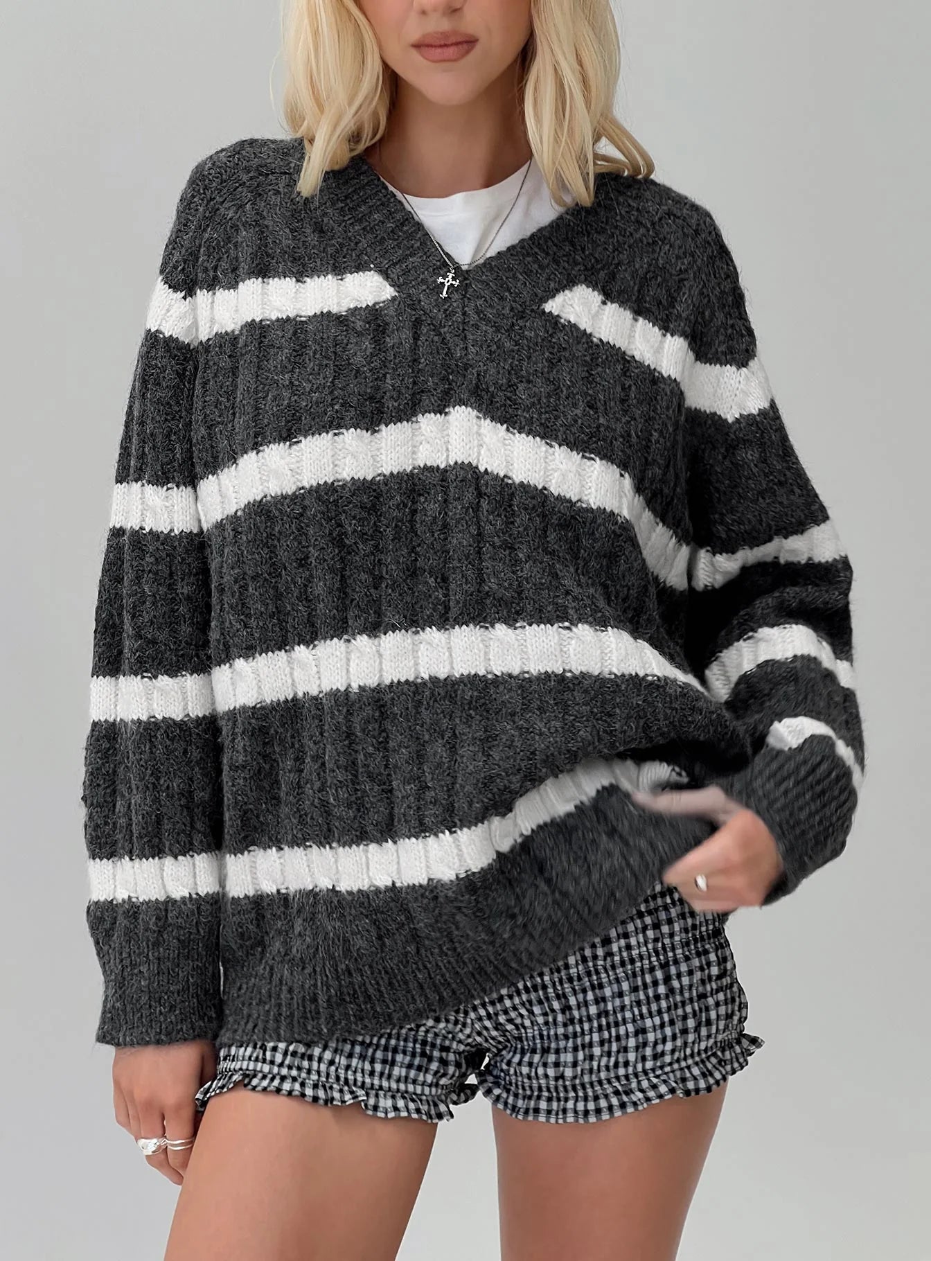 Percivill Knit Sweater Grey Cream