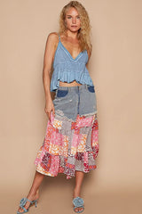Luv Cornflower Blue V Neck Tank Top