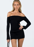Parisa Long Sleeve Mini Dress Black Tall