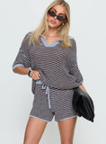 Serenique Knit Shorts Blue / Chocolate