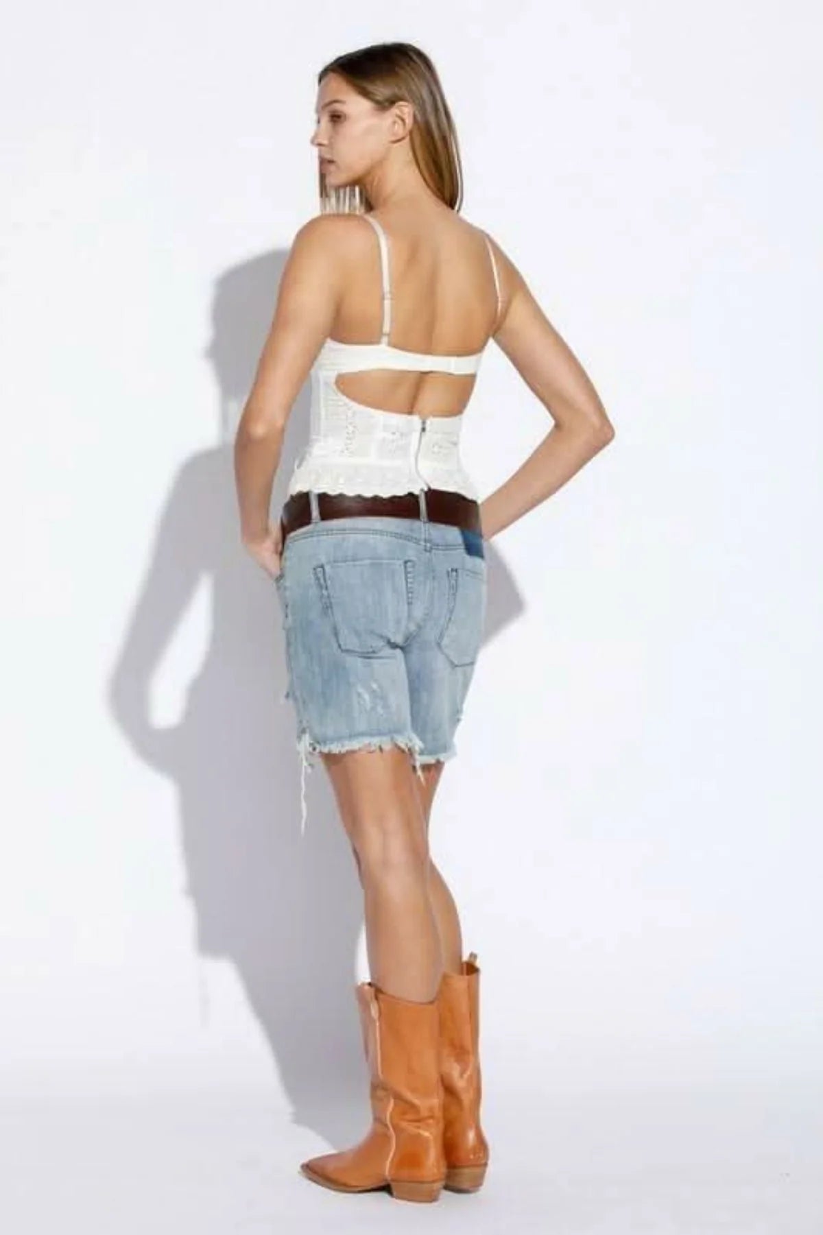 Hard to Ignore White Eyelet Corset Top