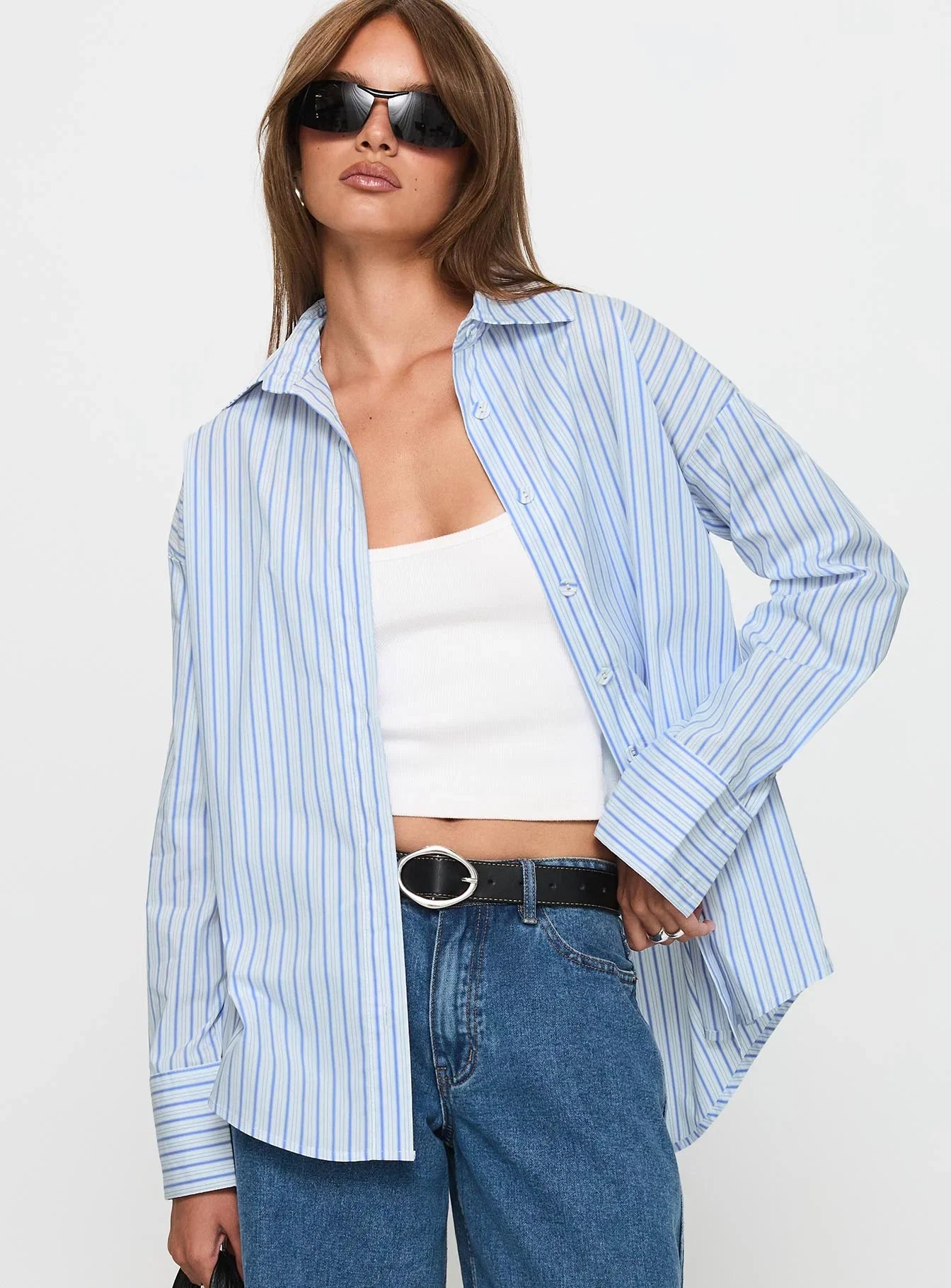 Mallin Shirt Blue White Stripe