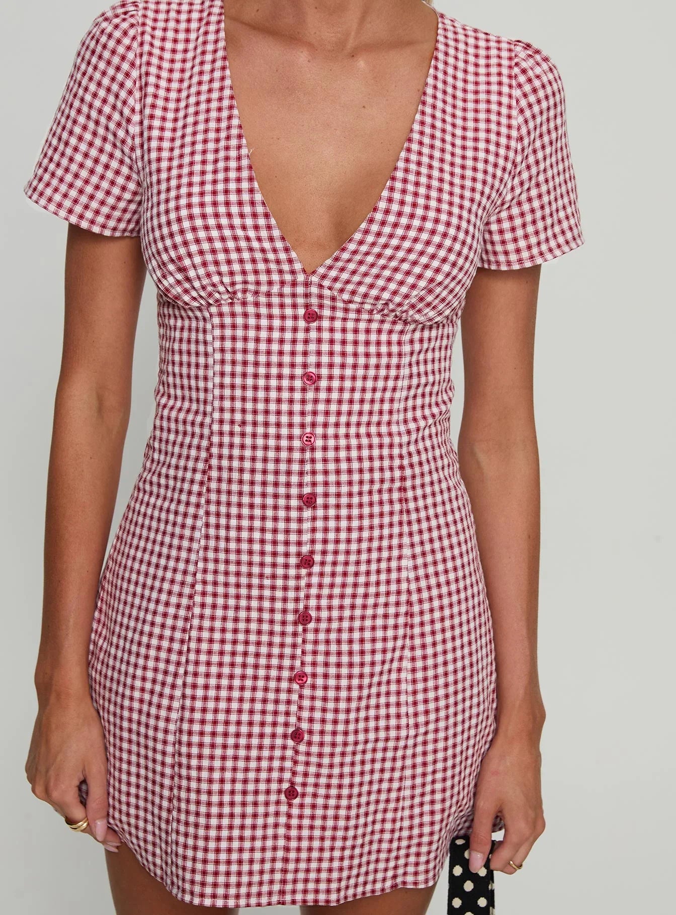 Loveliness Playsuit Red Check