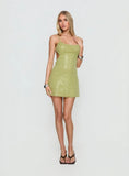 Greenly Backless Sleeveless Mini Dress Green