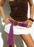 Toluca Faux Suede Belt Plum
