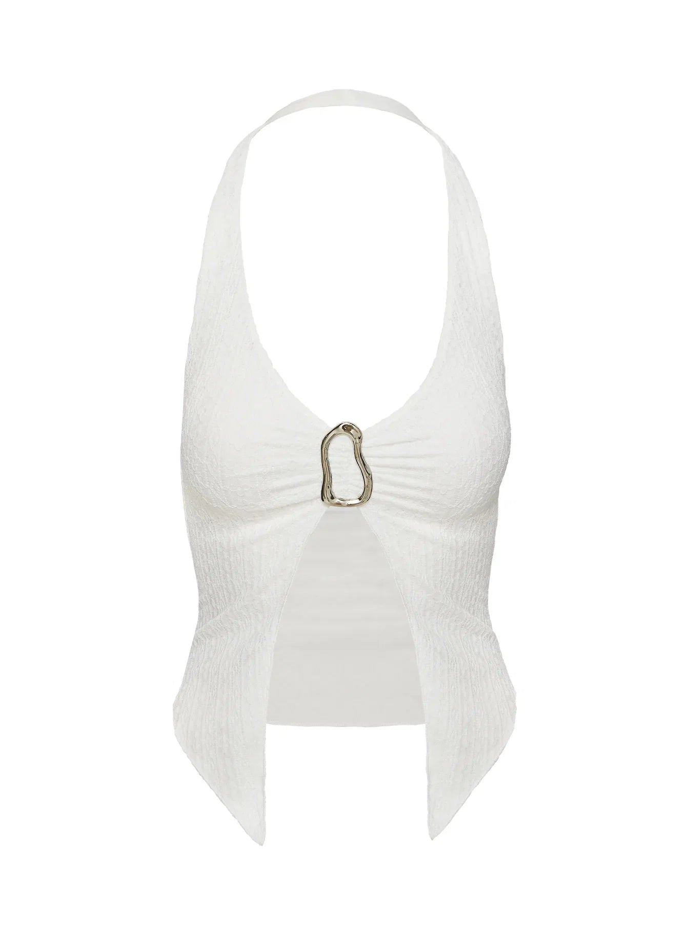 Moderna Halter Lace Top White