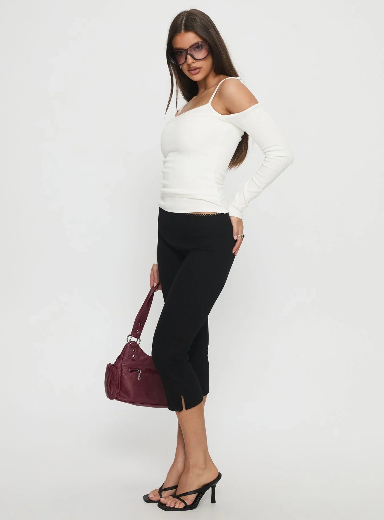 Baseline Rib Capri Pants Black Petite