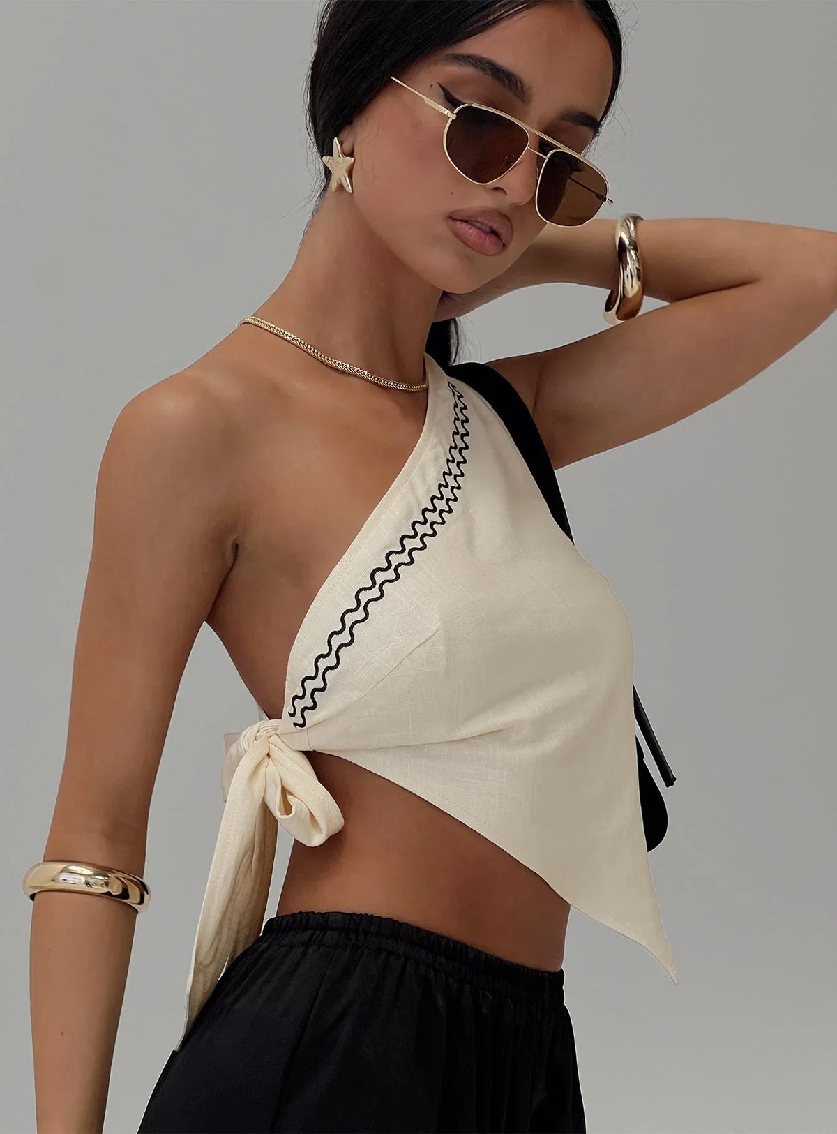 Frankle Top Cream black