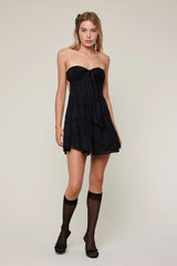 Edina Black Strapless Mini Dress