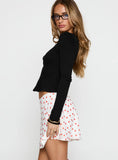 Dapple Bias Mini Skirt White Red Polka