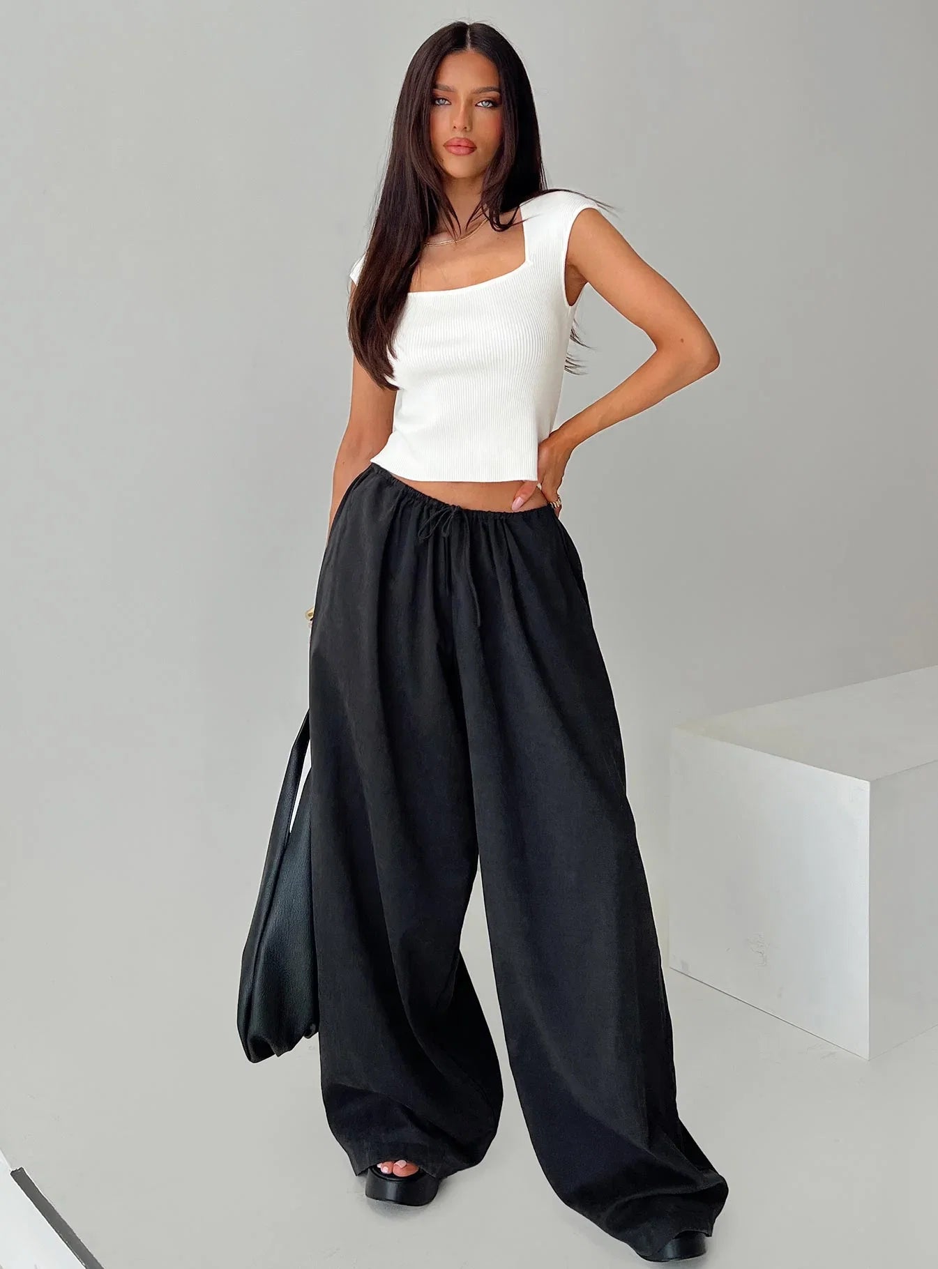Bungala Oversized Relaxed Pants Black Petite
