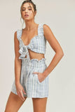 Beach House Blue and White Striped Two Piece Romper