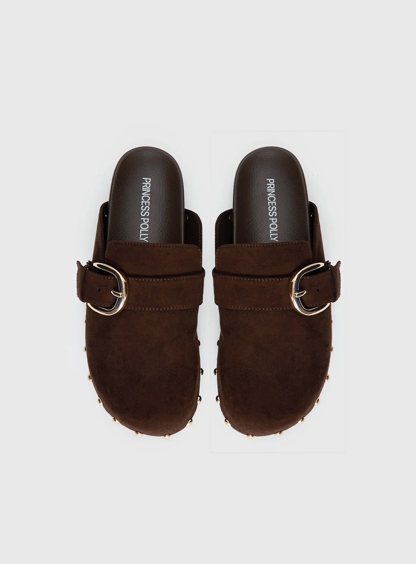 Way Life Goes Stud Detail Clogs Chocolate