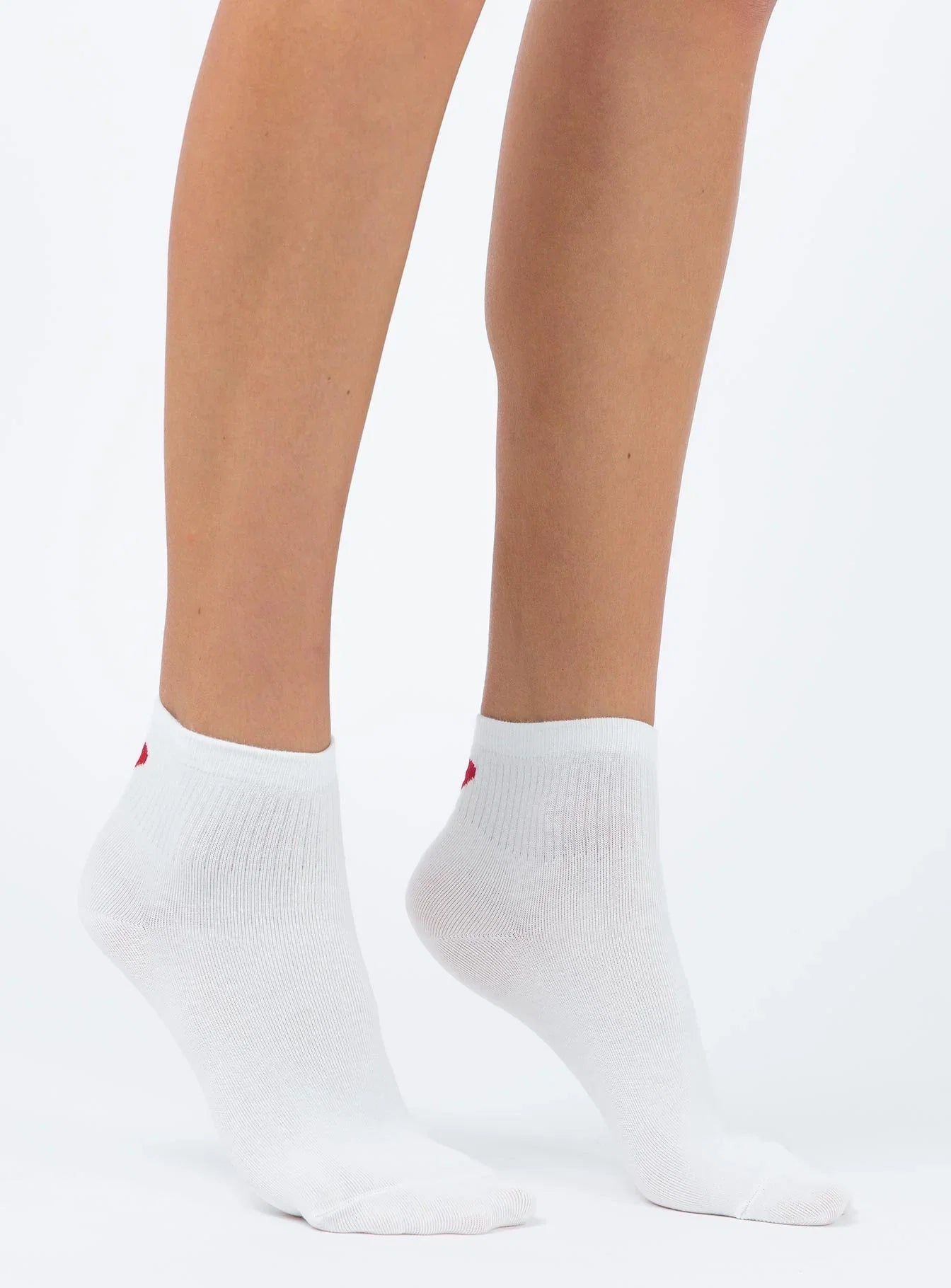 Ayla Heart Socks White