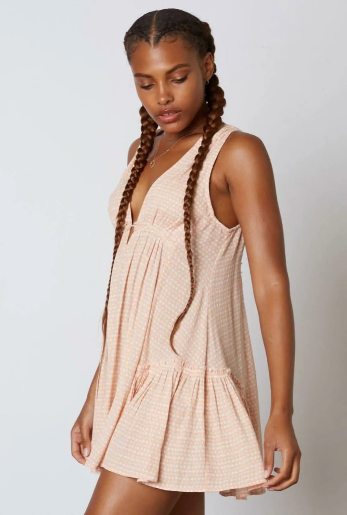 Sanibel Island Peach Speck Print Swing Dress